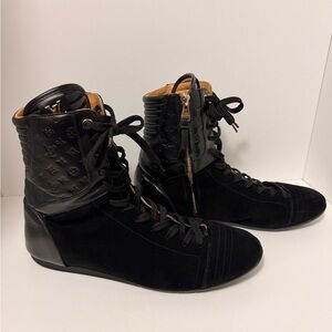 Authentic Louis Vuitton Beverly Hills Sneaker Size 40 Black Monogram Empreinte